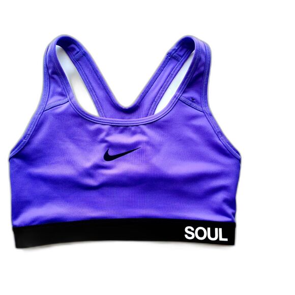 Nike Soul Dri Fit Racerback w/ Pad Insert Activewear Purple Sports Bra Small - Picture 2 of 12